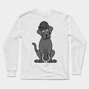 Funny big dog is ready to ride a horse Long Sleeve T-Shirt